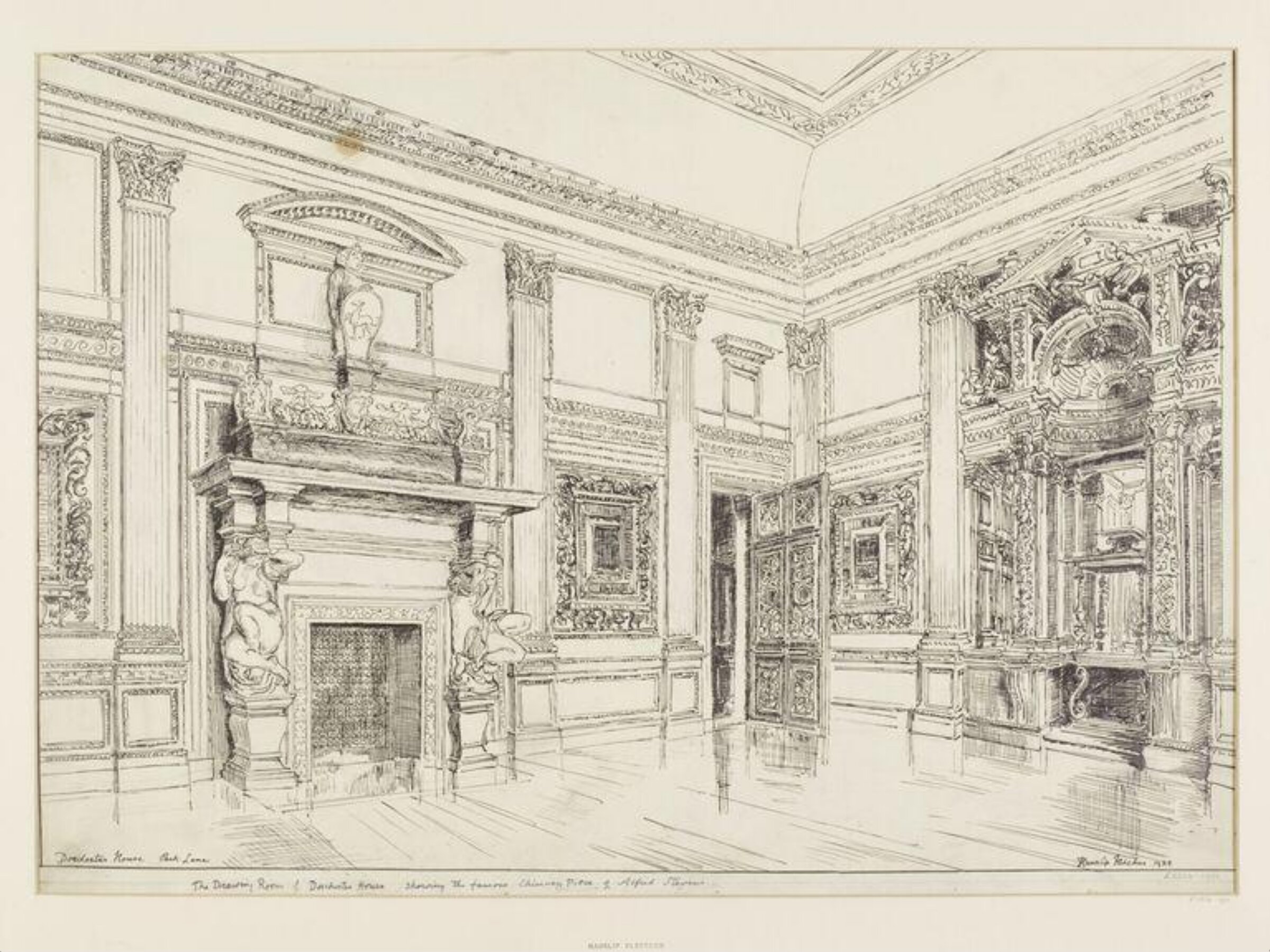 The Drawing Room, Dorchester House, Hanslip Fletcher, 1929