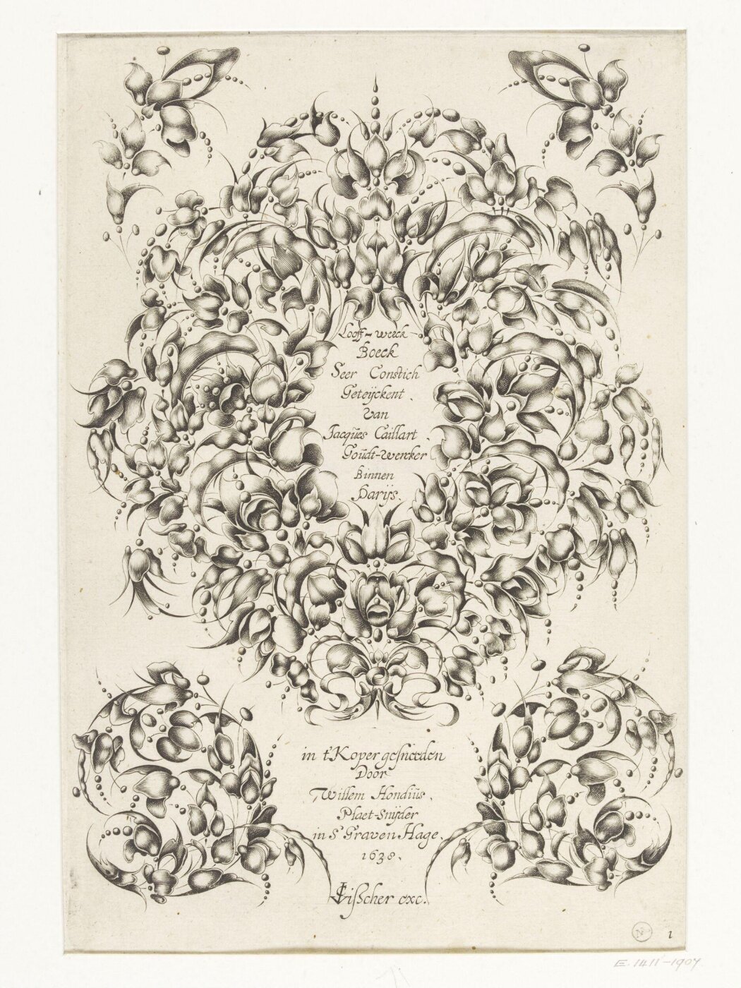 Unknown, Loof-werck Boeck Seer Constich Geteijckent, Van Jacques Caillart