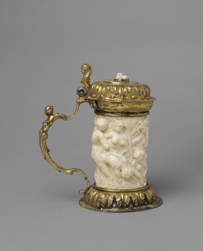 Ivory tankard in silver gilt mounts