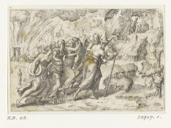 Les Deux Anges Emmenant Loth et ses Filles Hors de Sodome | Etienne ...