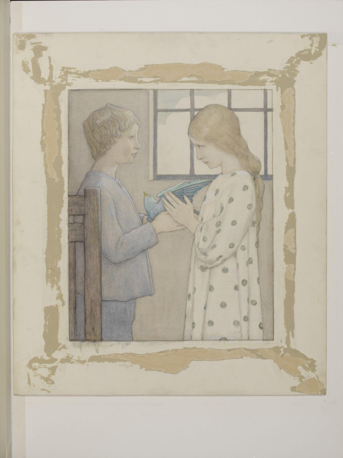 The Blue Bird about to fly, Frederick Cayley Robinson, 1911