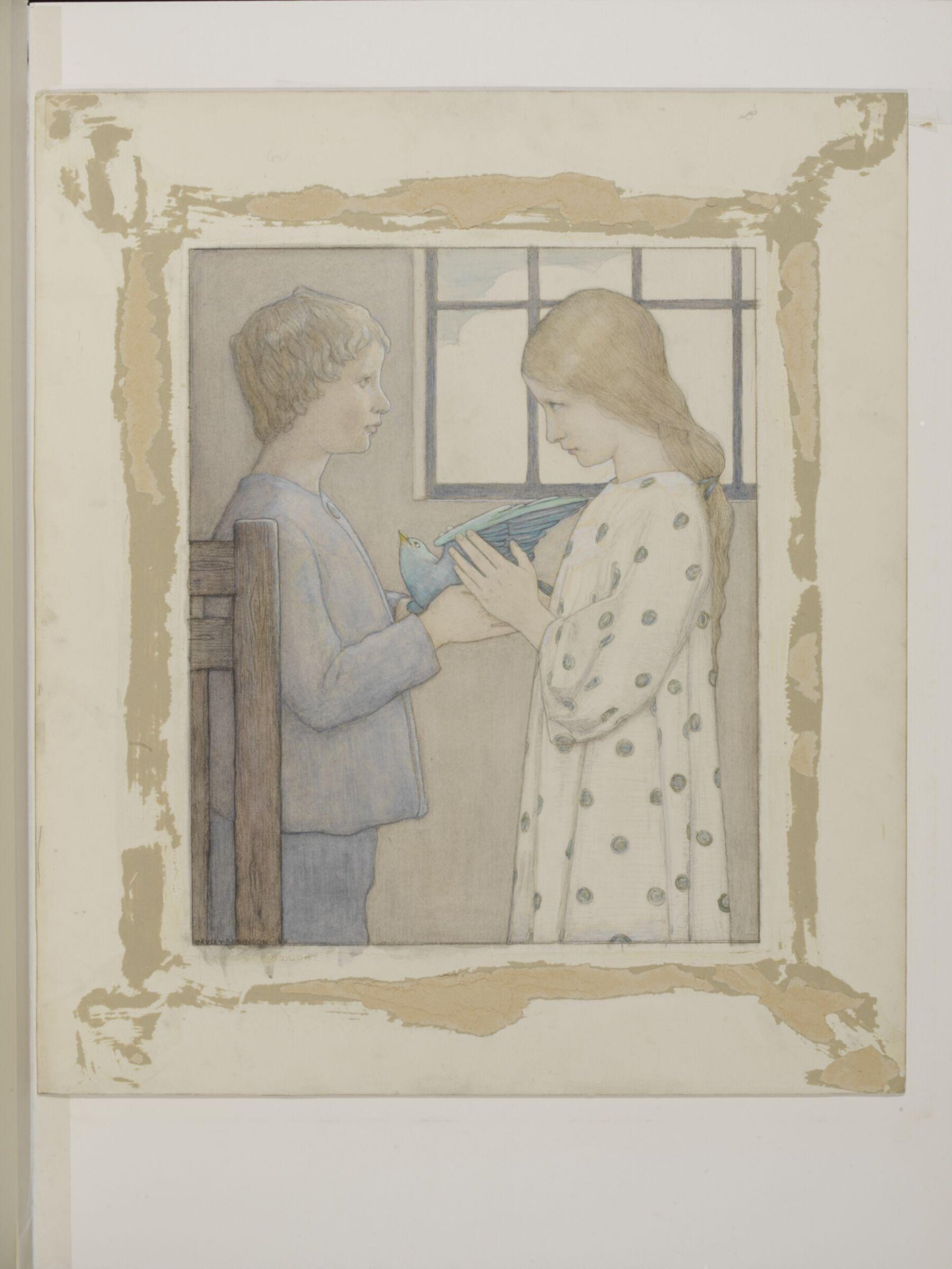 The Blue Bird about to fly, Frederick Cayley Robinson, 1911