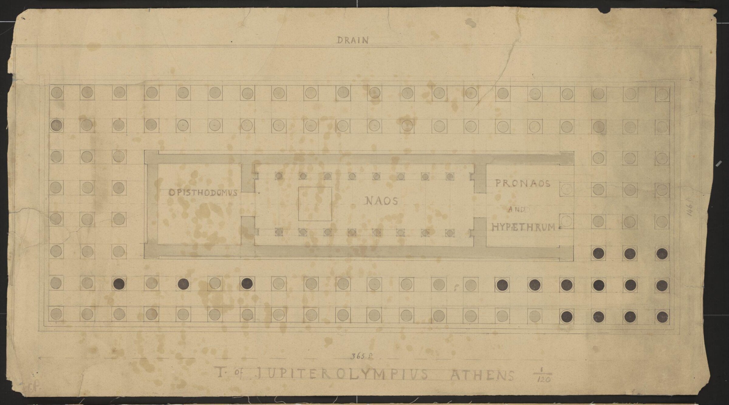 Plan of the Temple of Jupiter Olympius at Athens, Francis Cranmer Penrose, late 19th century