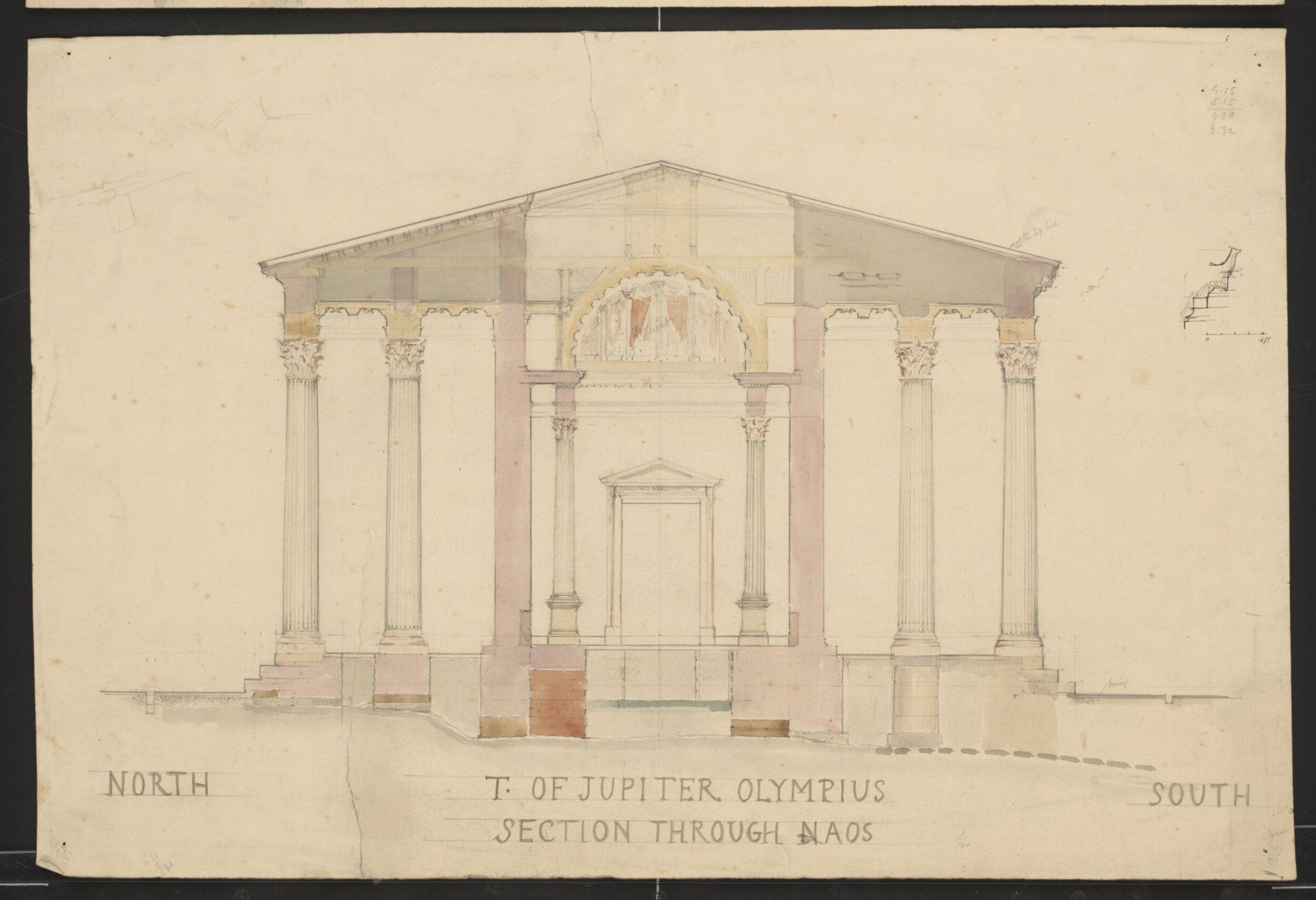 T. of Jupiter Olympius. Section Through Naos., Francis Cranmer Penrose, late 19th century