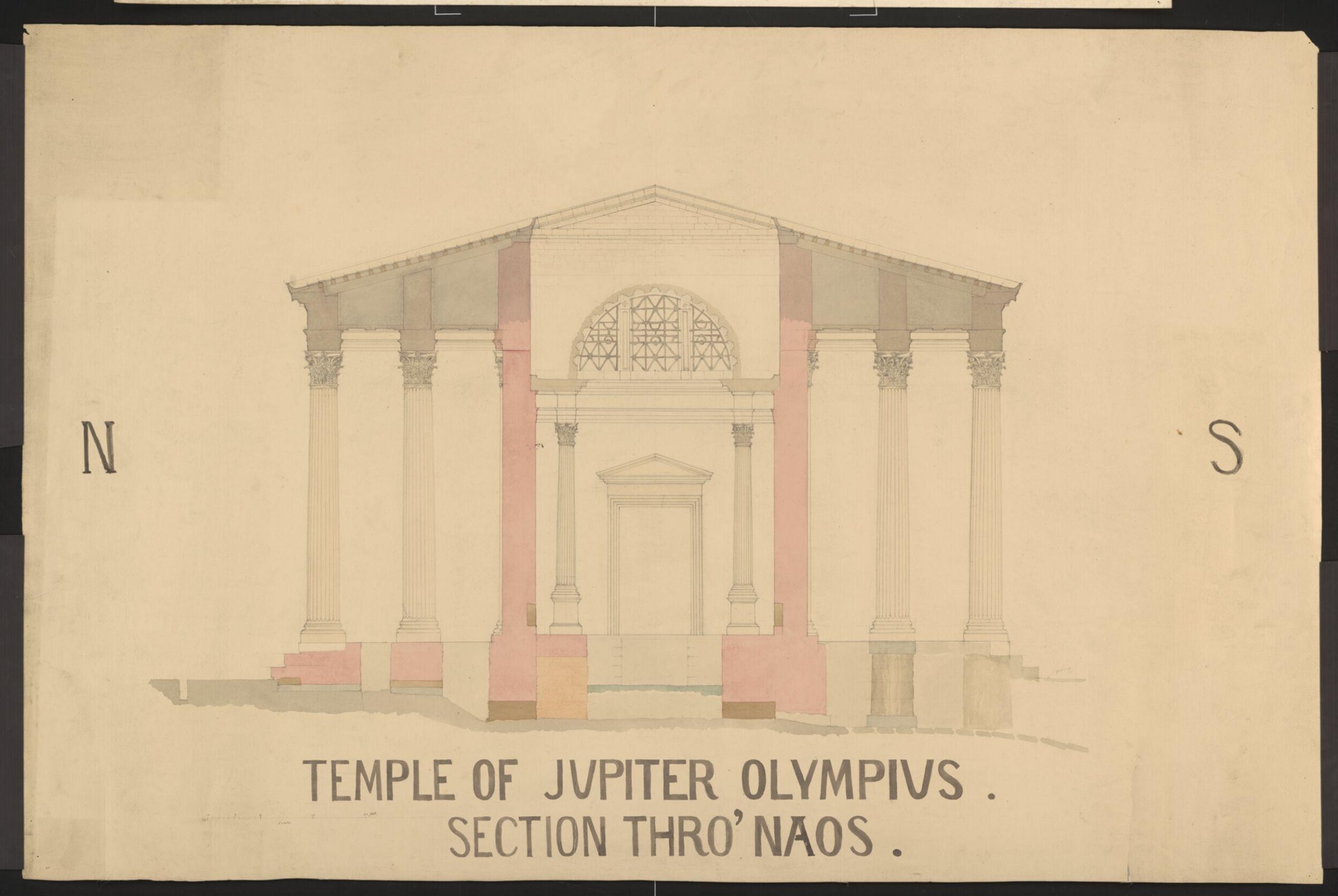 Temple of Jupiter Olympius. Section Thro' Naos., Francis Cranmer Penrose, late 19th century