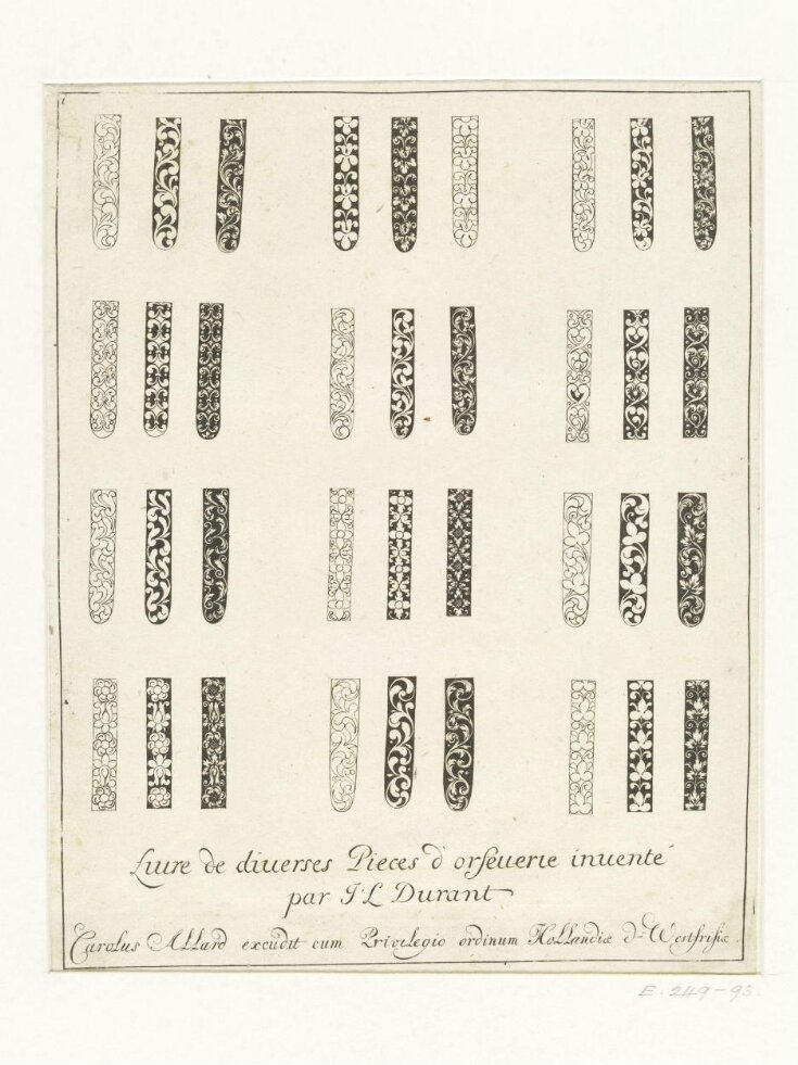 Livre de diverse piècecs d'orfeueurie, inventé par J. L. Durant top image