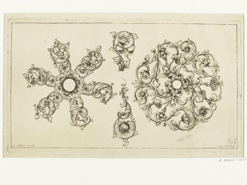 Alderhande Voorbeelden van Doorgebroken Zilver-Smids Werk; getekend en gesneden door Jan Folkema; en in 't licht uit g by Jacob Folkema