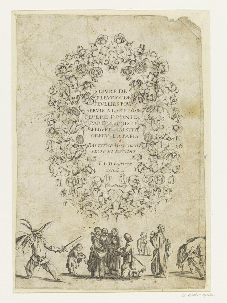 Livre de Fleurs & de Feuilles pour servir a l'art d'orfeverie invante par François Lebure Maistre orfeure a Paris top image