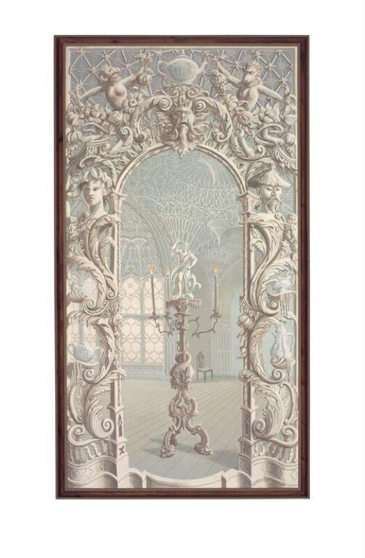 Architectural capriccio, one of five decorative paintings from the V&A 'Painted Room'