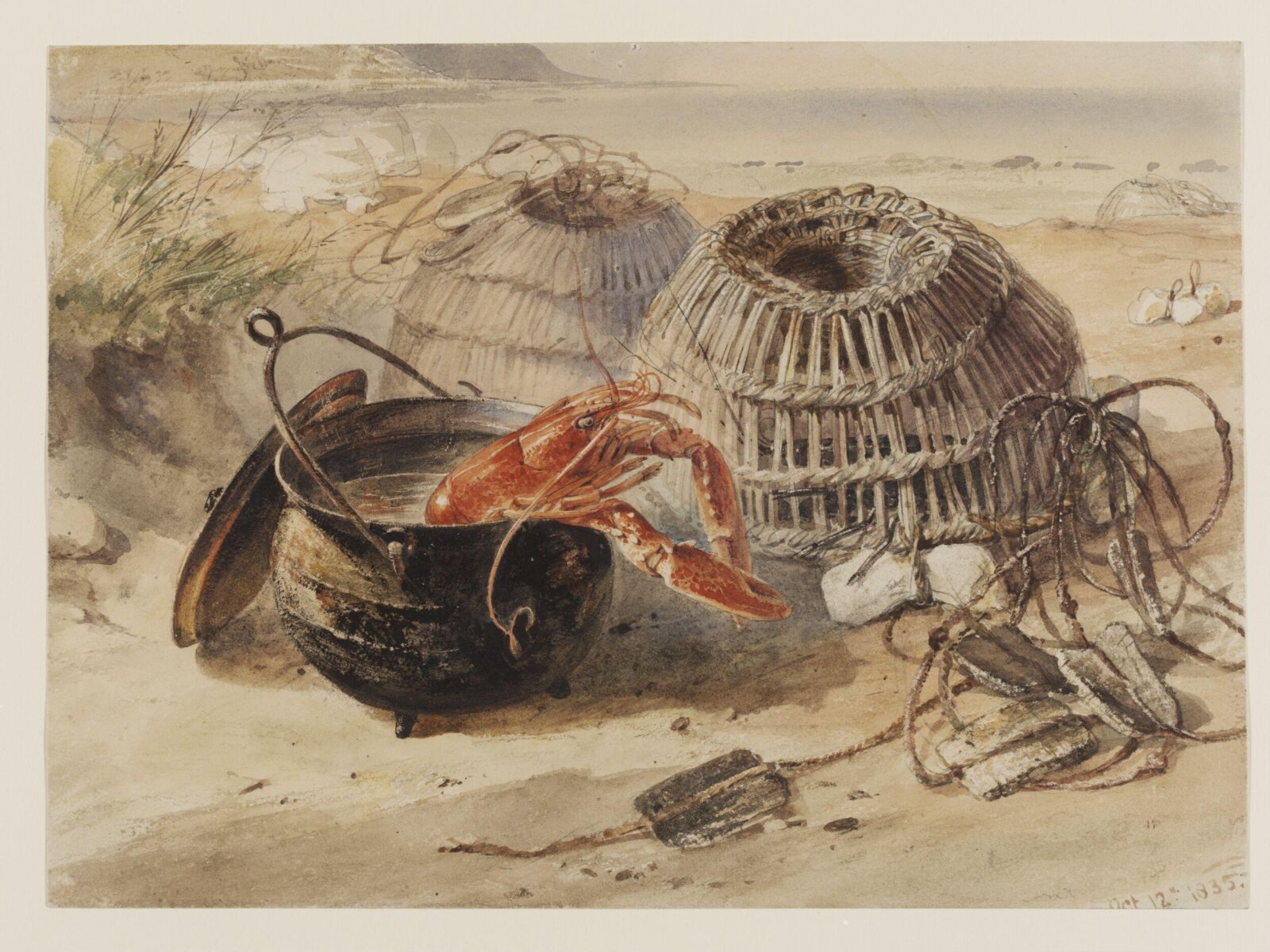 Lobster Pots, Edward Cooke, 1835