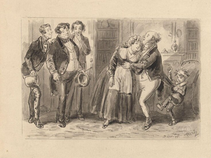 Mr Pickwick discovered by the Pickwickians with Mrs Bardell in his arms ...