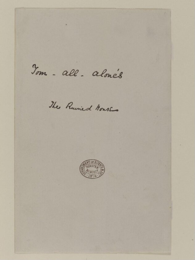 Original manuscript of Bleak House and the East Wind, by Charles Dickens, vol. 1