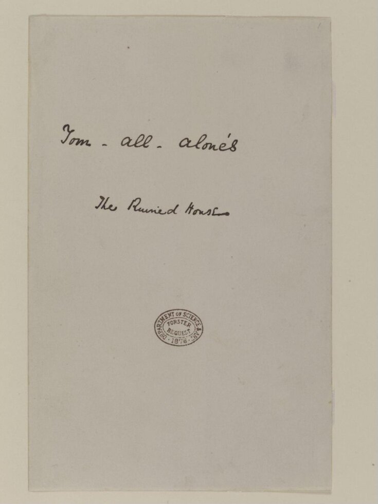 Original manuscript of Bleak House and the East Wind, by Charles Dickens, vol. 1 top image