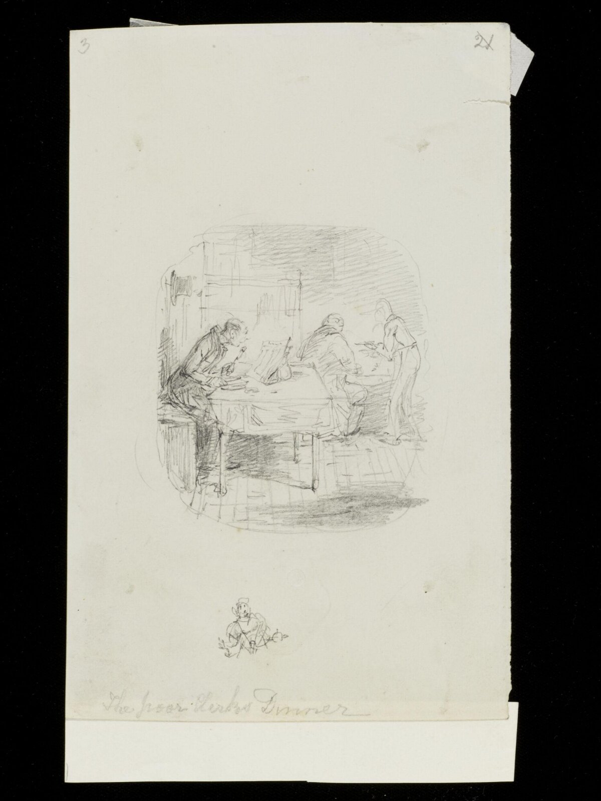 The Poor Clerk's Dinner, George Cruikshank, ca. 1836