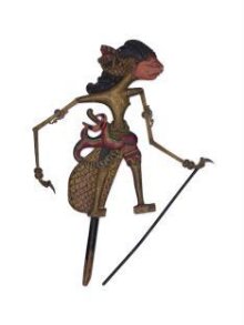 Javanese shadow puppet, possibly representing Arjuna. thumbnail 1