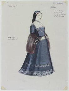 Costume design for Lorna Whitehouse in Henry VIII thumbnail 1