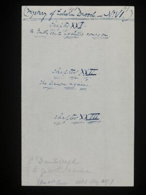 Original manuscript of The Mystery of Edwin Drood, by Charles Dickens, vol. 1