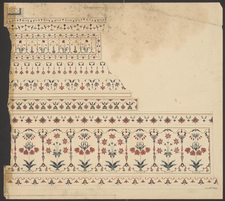 Fifteen drawings of Mughal architecture and ornamental detail on Mughal monuments at Agra. top image