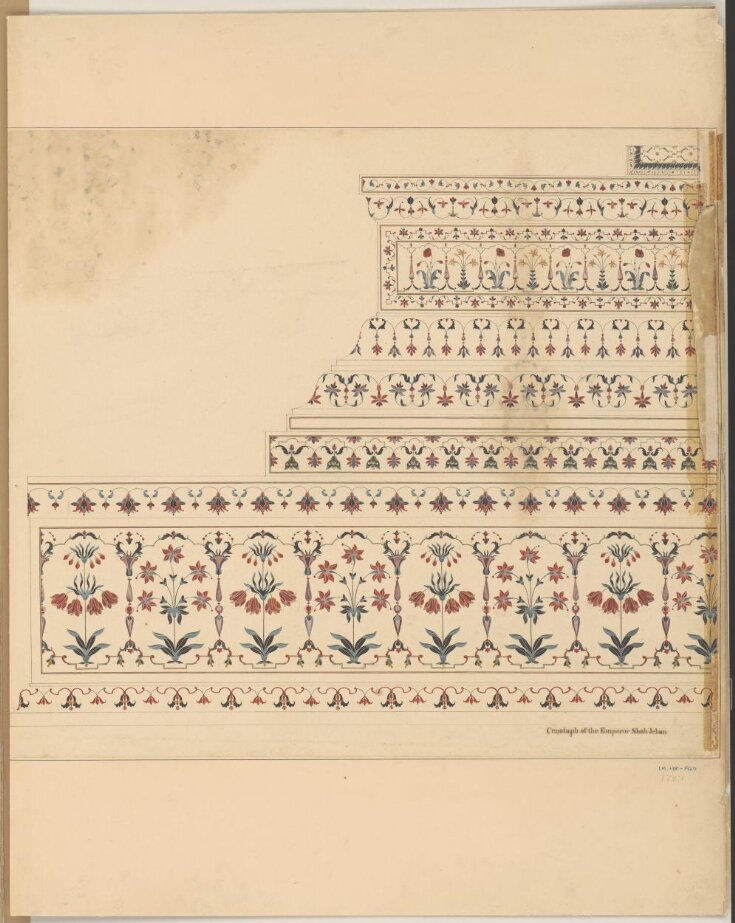 Fifteen drawings of Mughal architecture and ornamental detail on Mughal monuments at Agra. top image