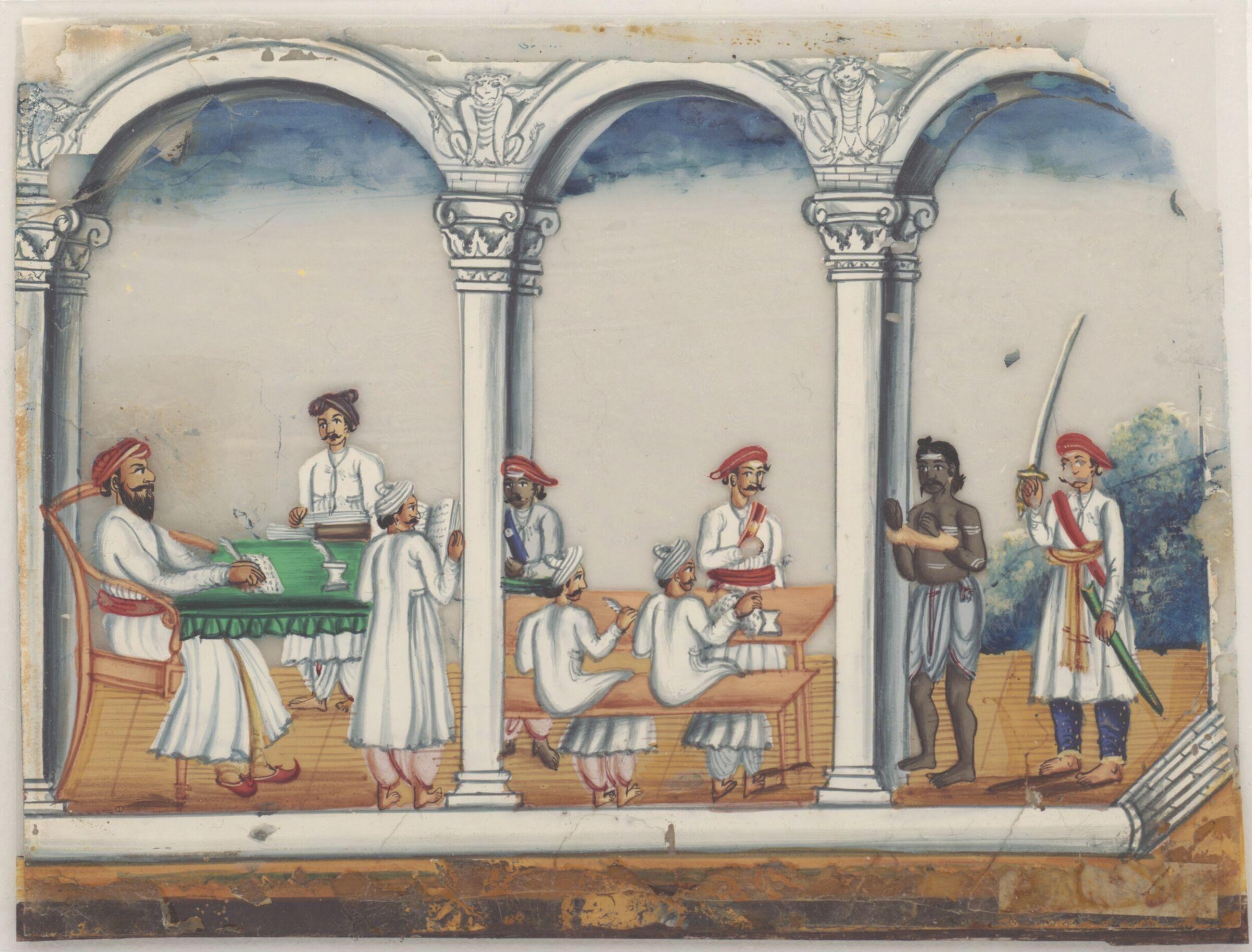 A trail scene in a magistrate's court, ca. 1860