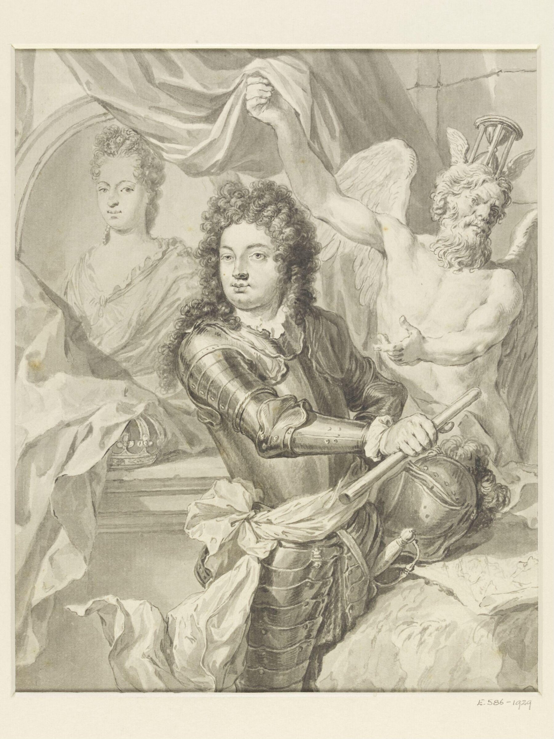 Allegorical portrait of Frederick of Hesse-Kassel, Nicolaas Verkolje, c. 1715