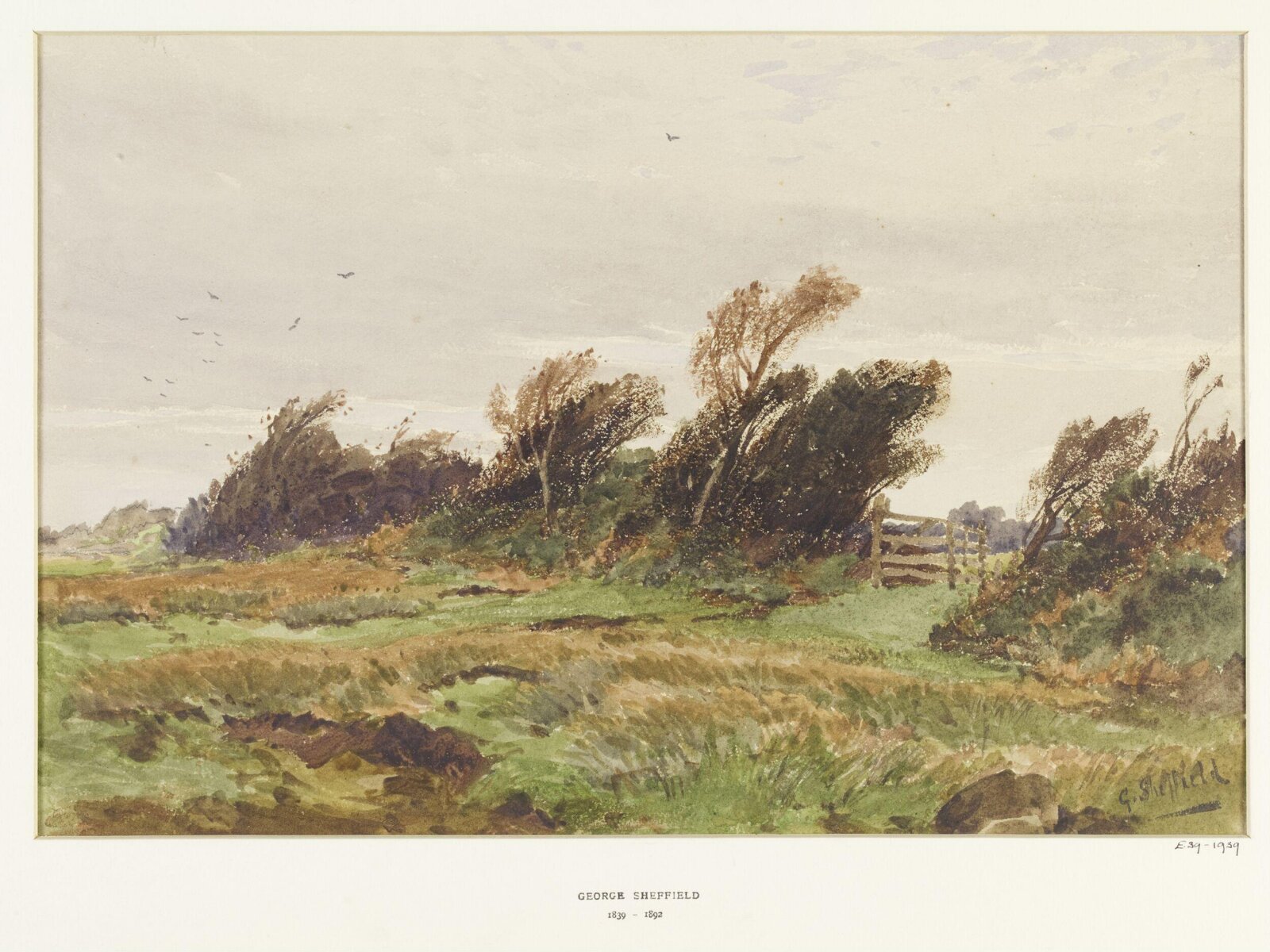 A Wind-swept Hedge, George Sheffield, 1860-90