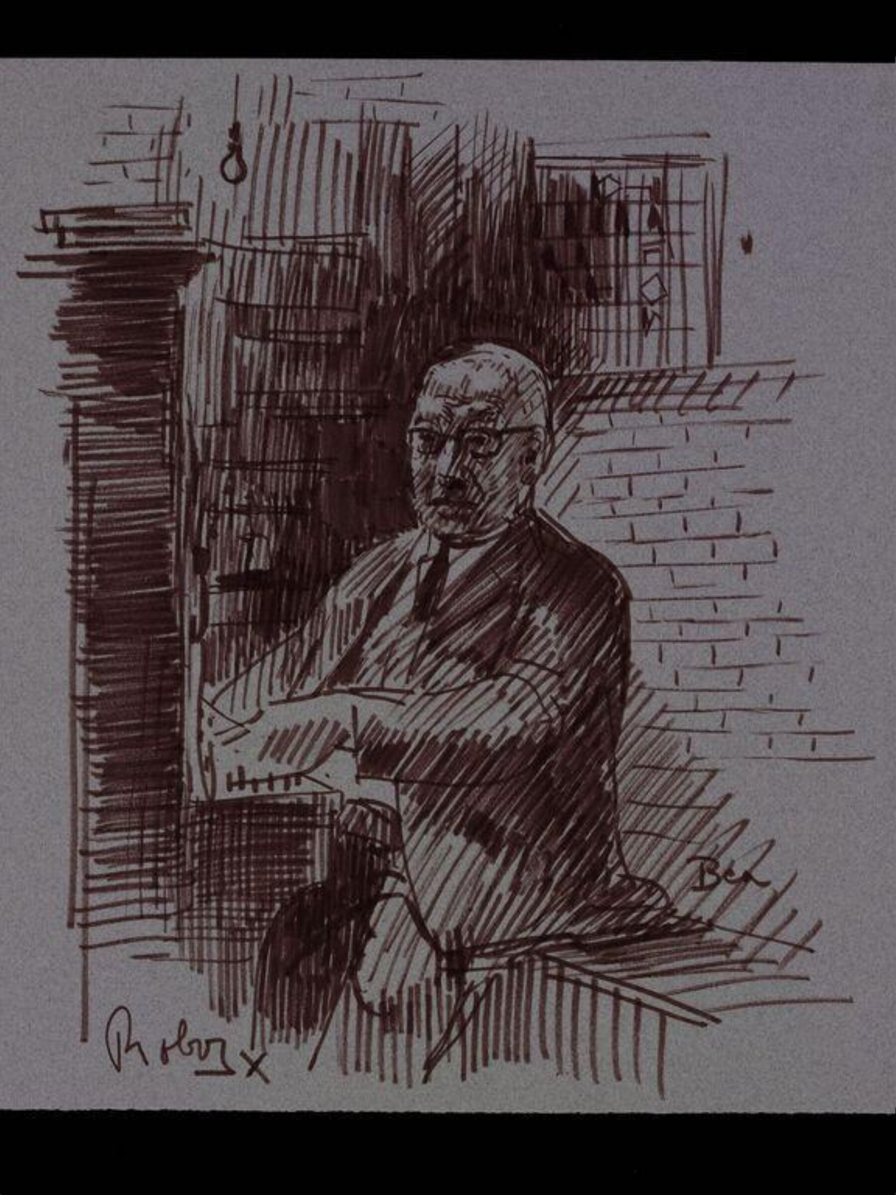 Ben Fuller, telephonist and doorman at the Windmill Theatre, Zsuzsi Roboz, 1964