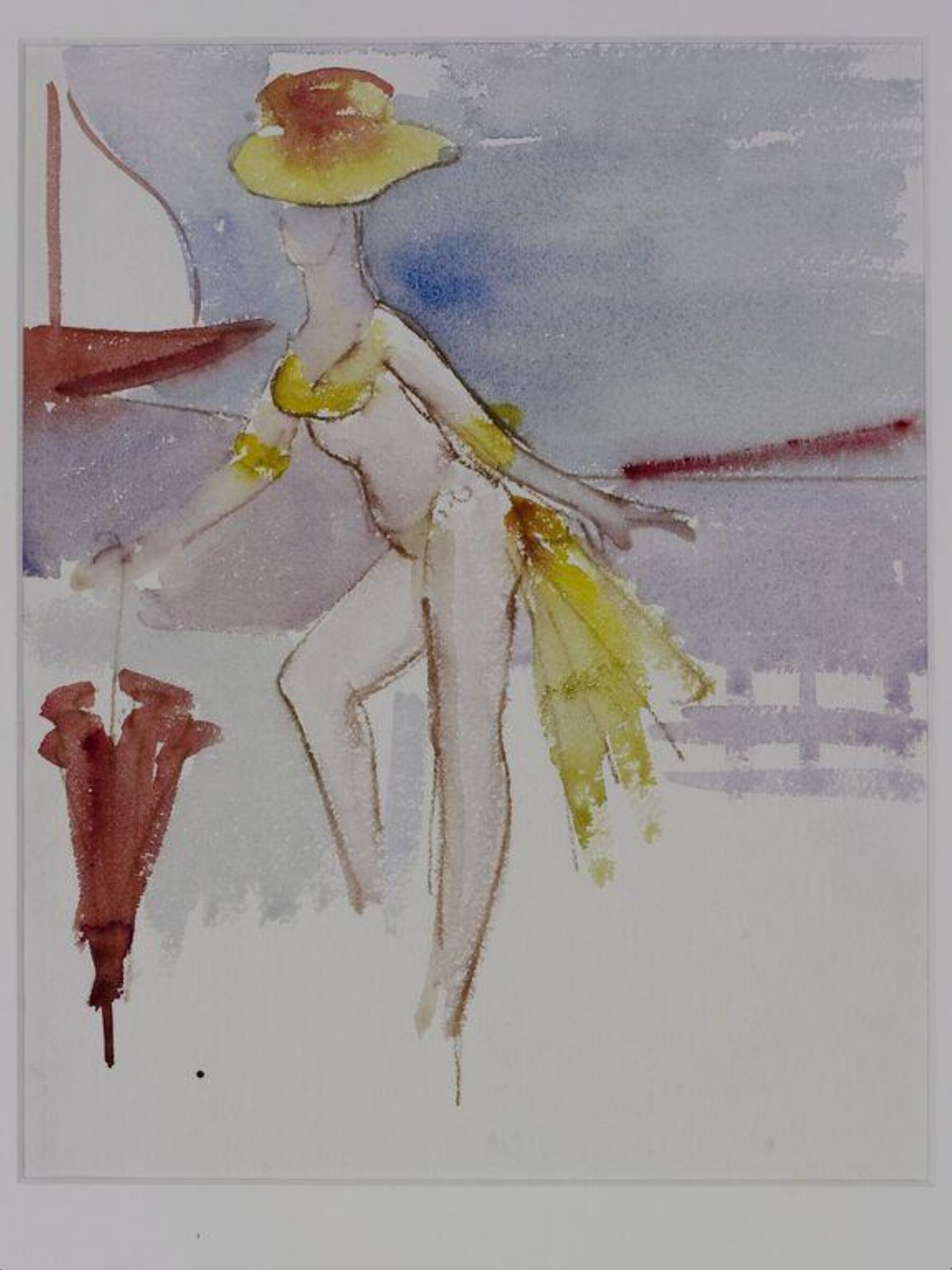 Showgirl with parasol at the Windmill Theatre, Zsuzsi Roboz, 1964