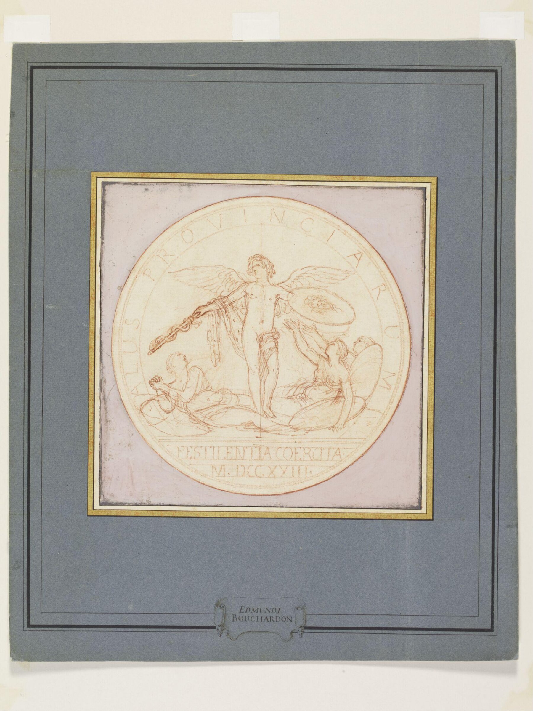 Design for a medal commemorating the cessation of the plague at Marseilles in 1723, Edme Bouchardon, 1720s