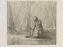 Female nude in a forest landscape thumbnail 1
