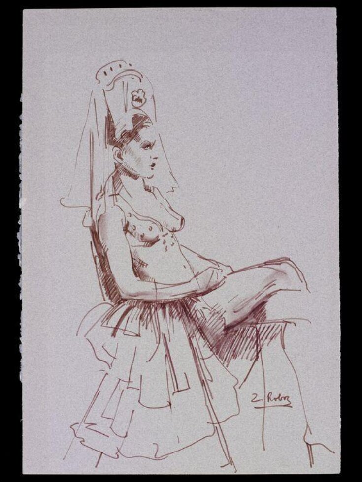 Performer at the Windmill Theatre wearing a costume with Spanish mantilla top image