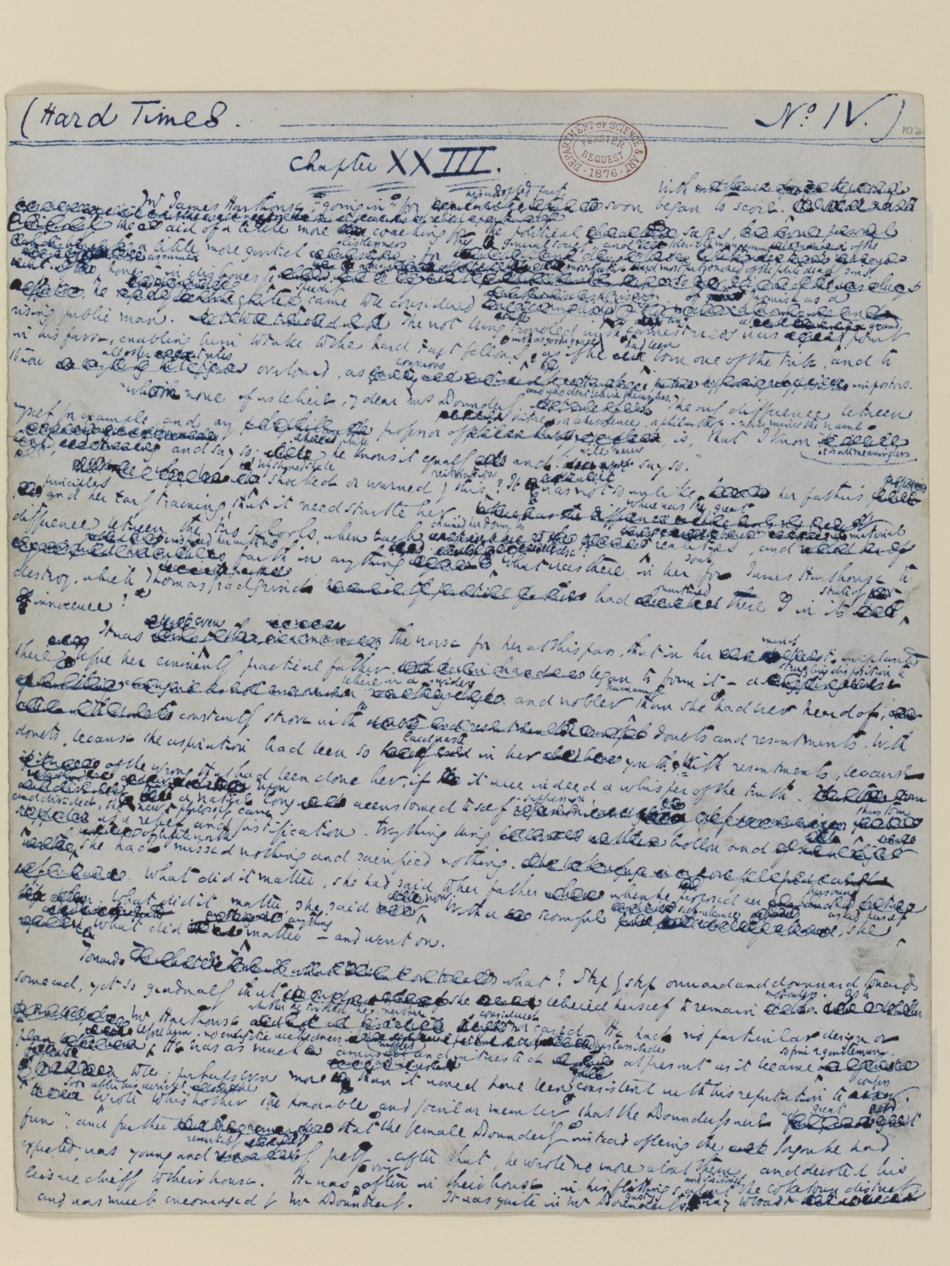 Original manuscript of Hard Times, by Charles Dickens, vol. 2