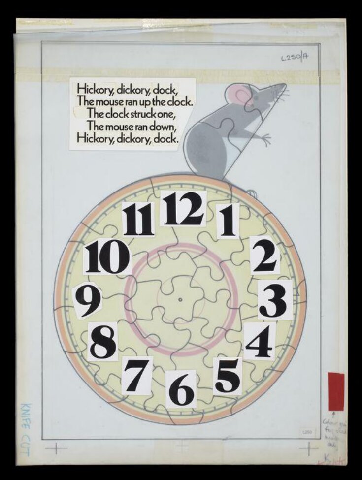 Layout for a Jigsaw Puzzle, Hickory Dickory Dock top image