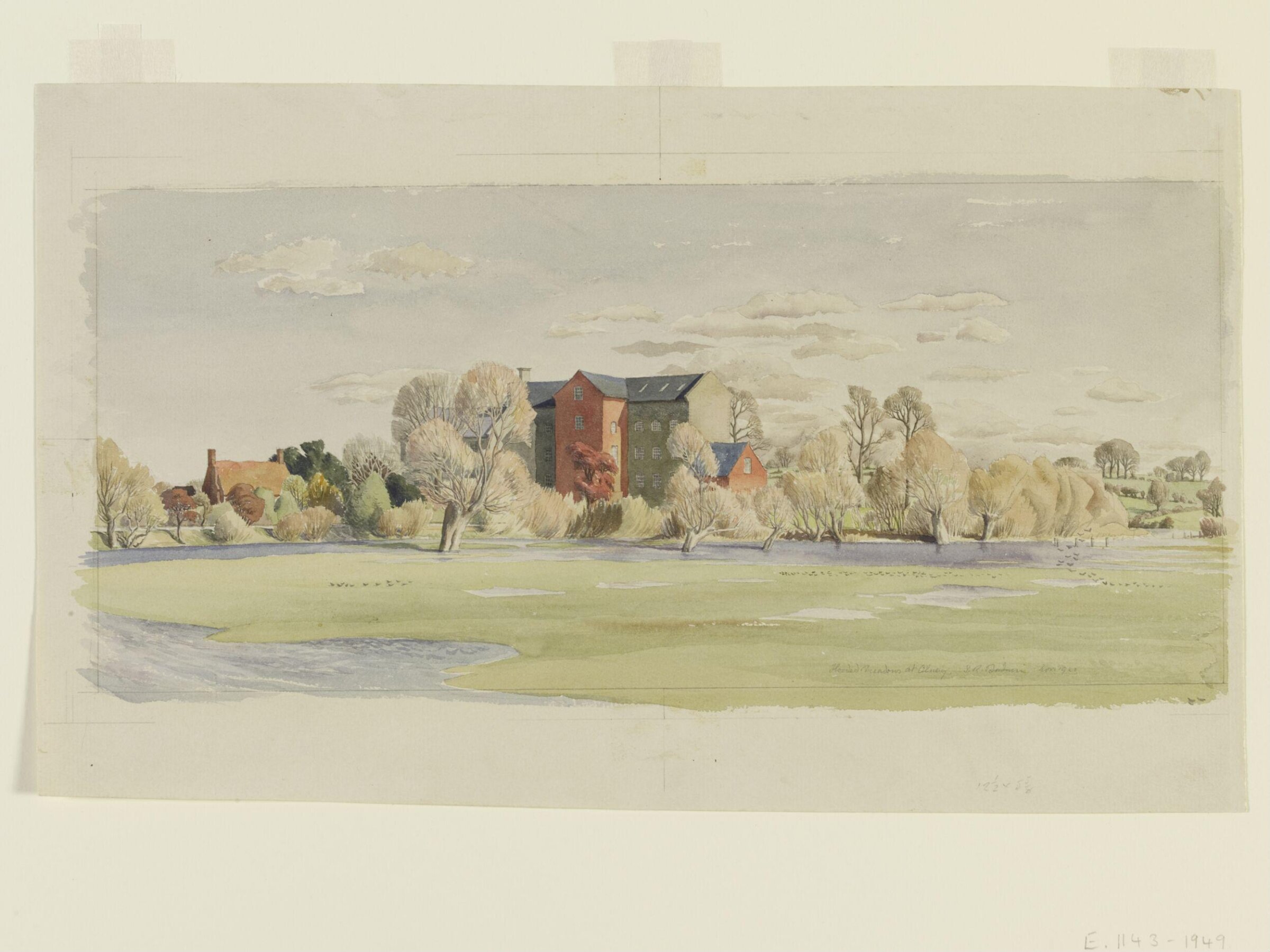Flooded Meadows at Olney, Buckinghamshire, Stanley Roy Badmin, November 1940