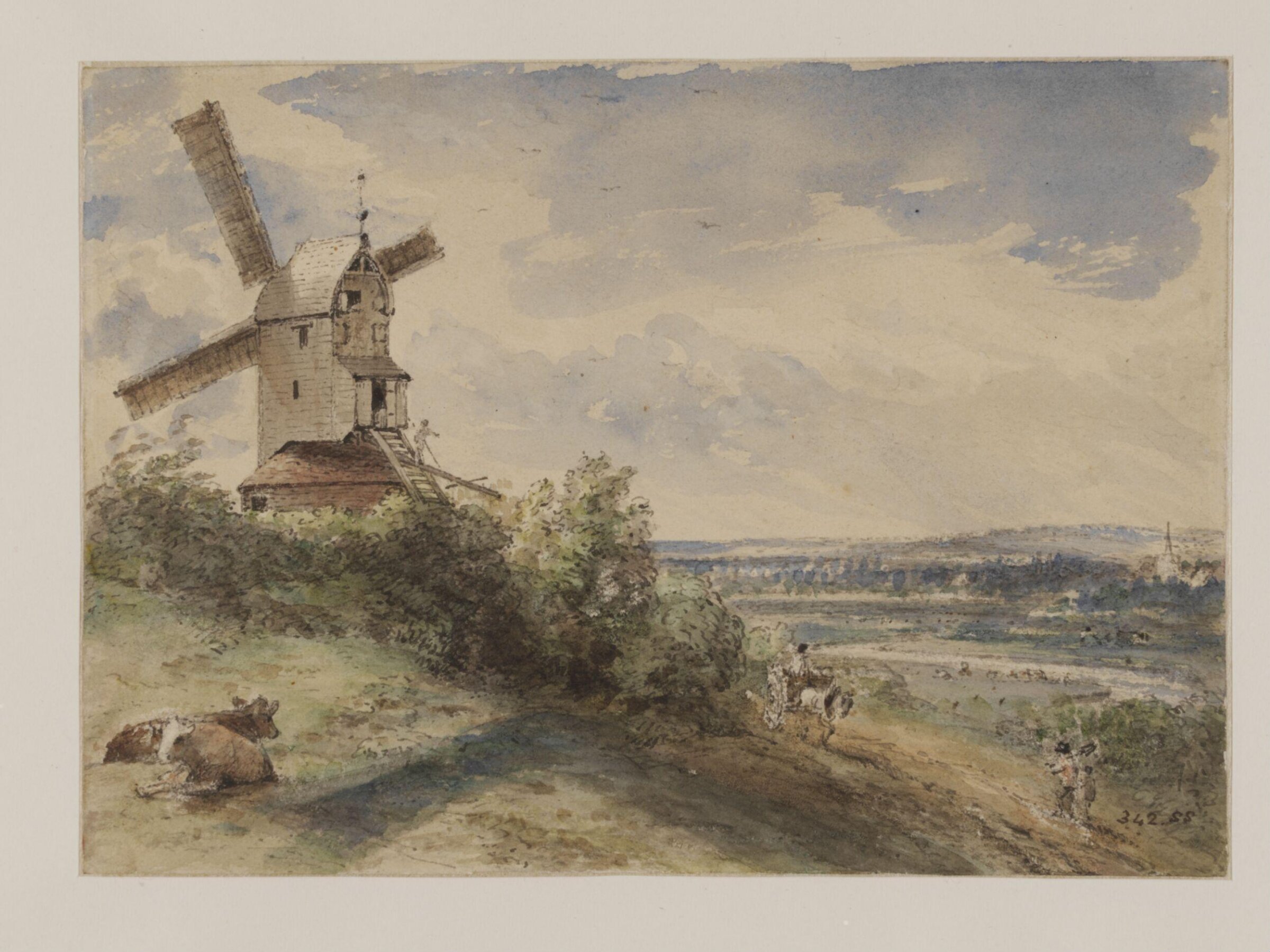 A windmill at Stoke, near Ipswich, Constable, 1814, February