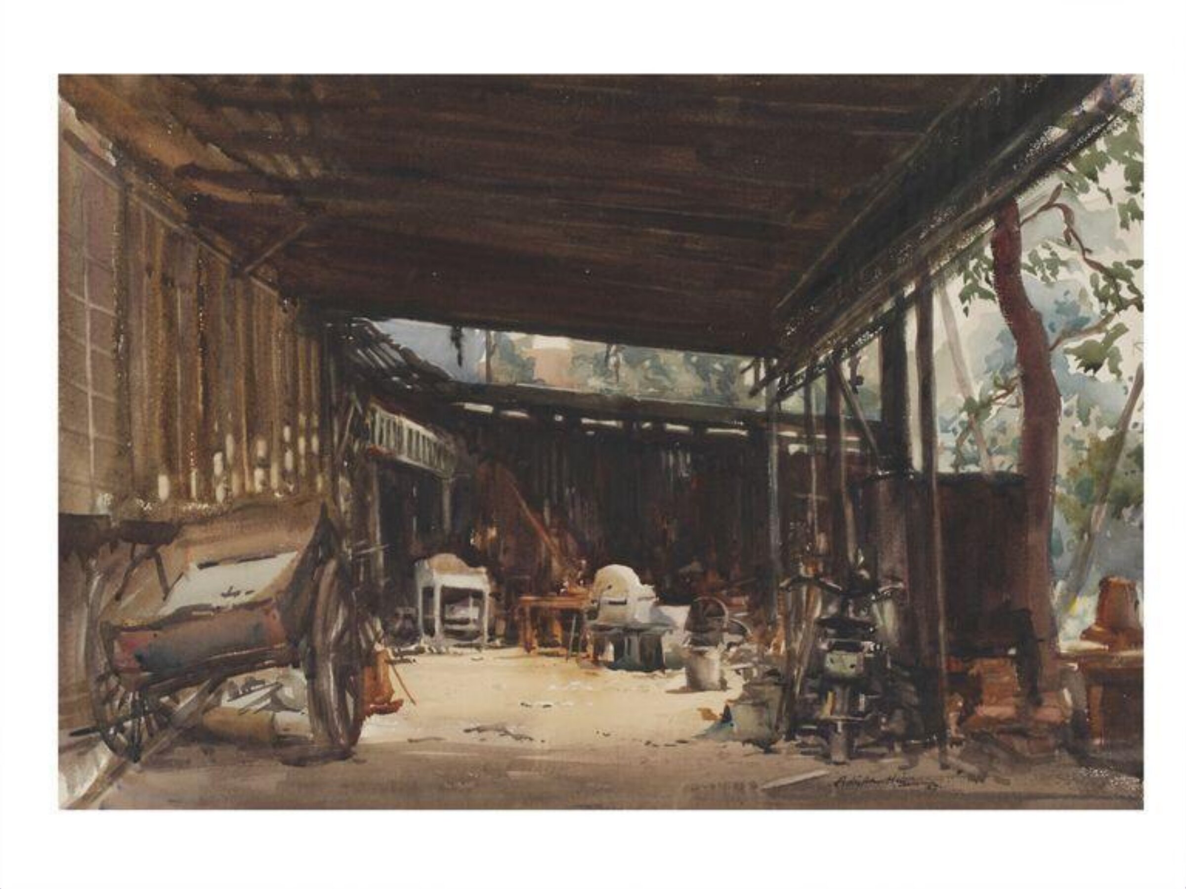 The Builder's Yard, Adrian Hill, 1927