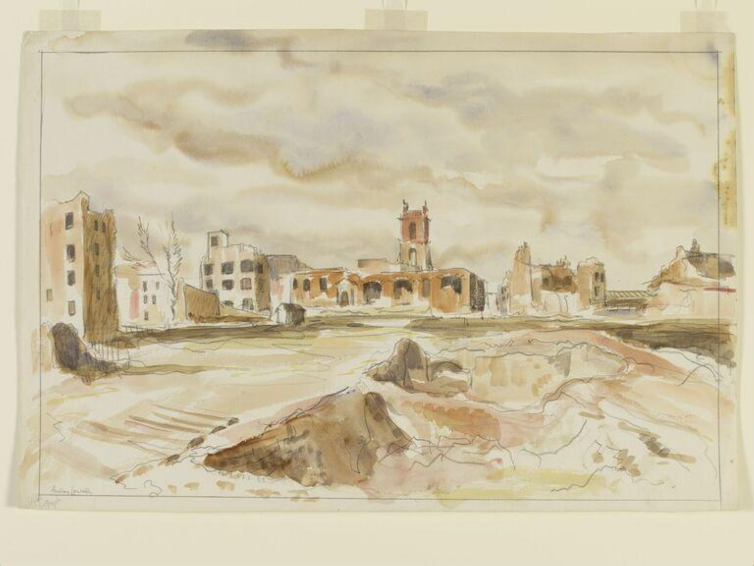 St. Giles, Cripplegate after bombing, Lousada, ca. 1941