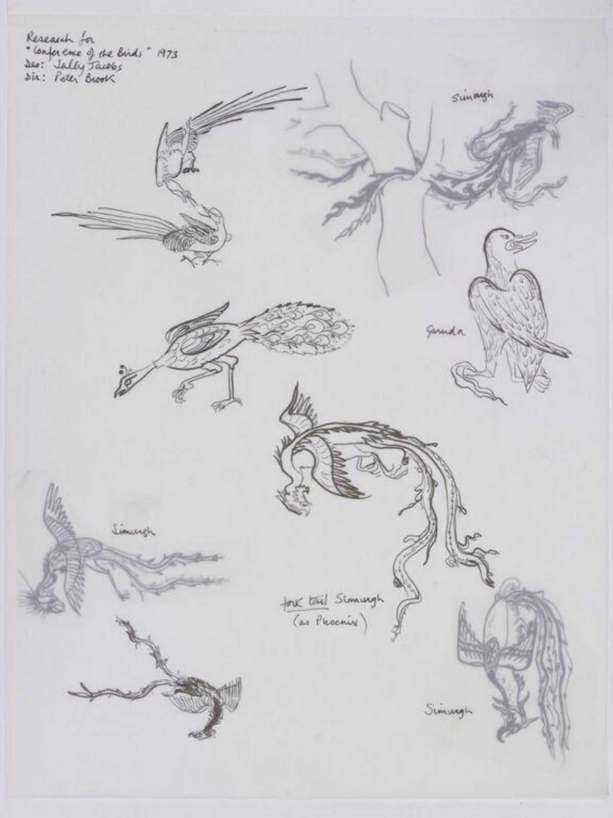 Drawing, Sally Jacobs, 1973