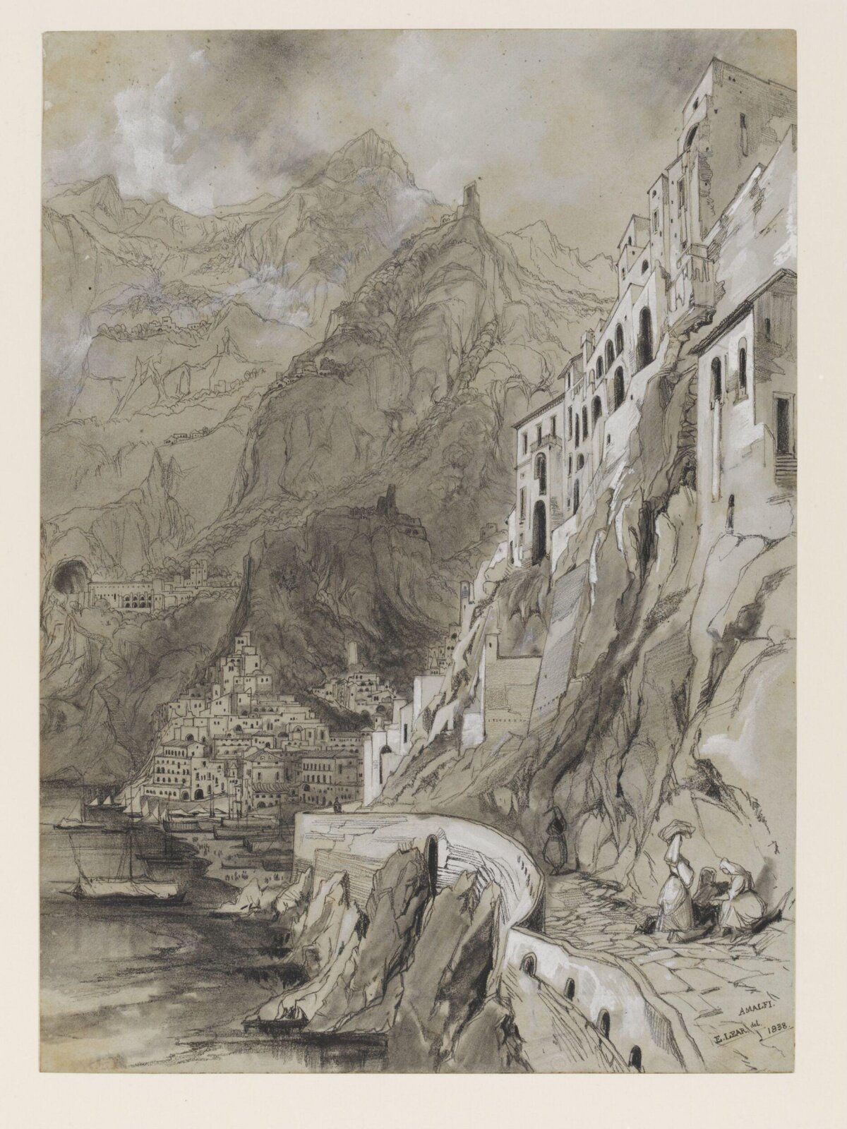 Amalfi, Edward Lear, 1838