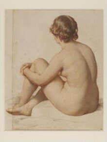 Female nude, seated, three-quarter view from back thumbnail 1