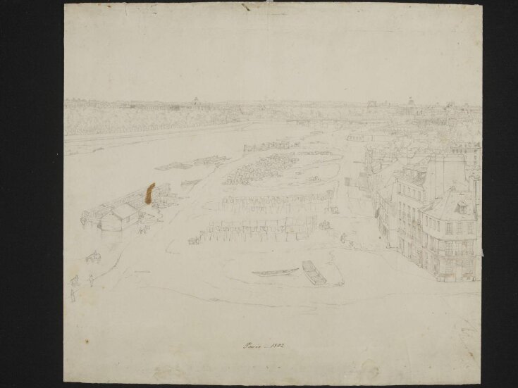 Preparatory drawing for a Panorama of Paris from the Seine top image