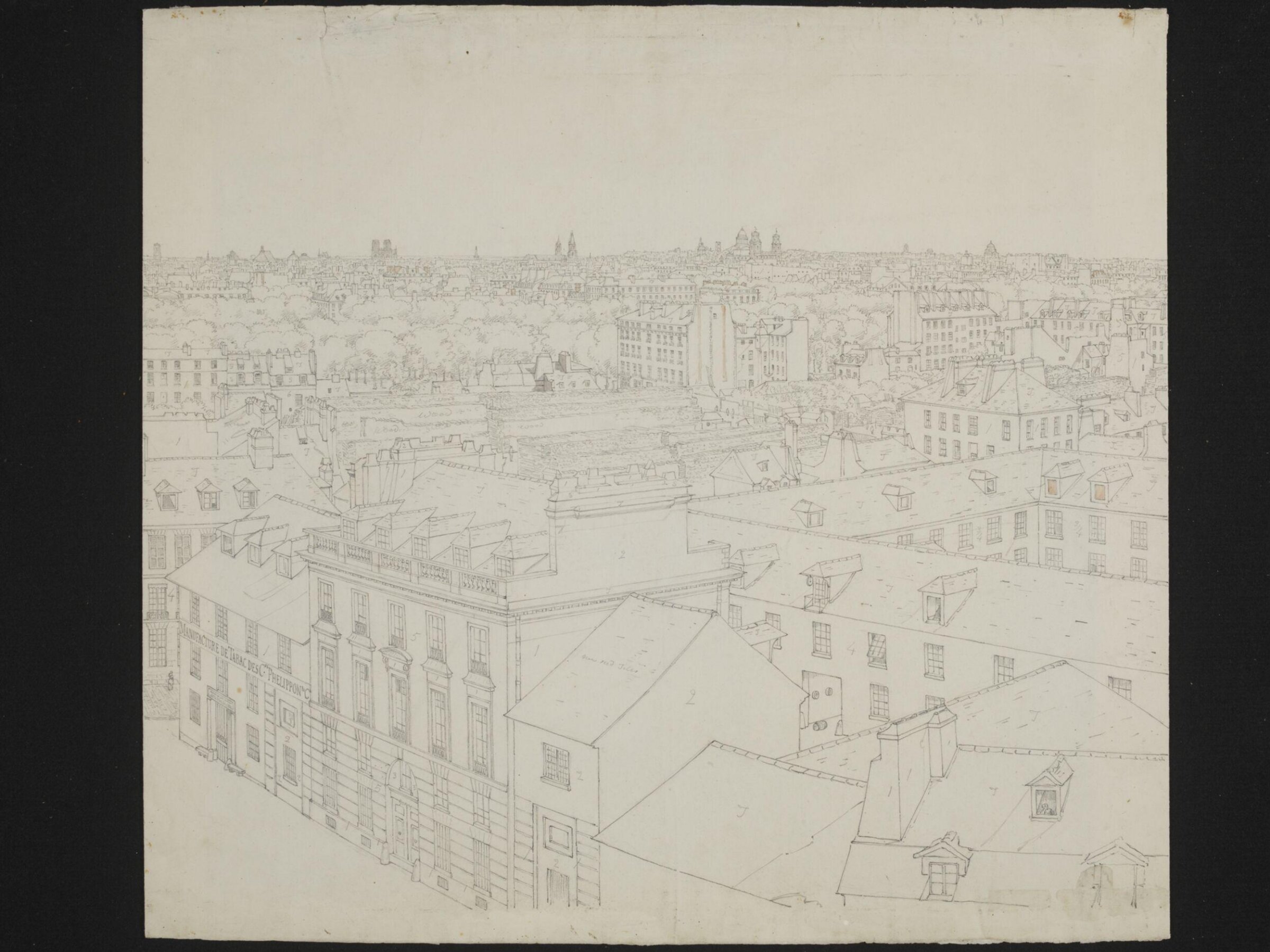 Preparatory study for a panorama of Paris from the Seine, Henry Aston Barker, 1802