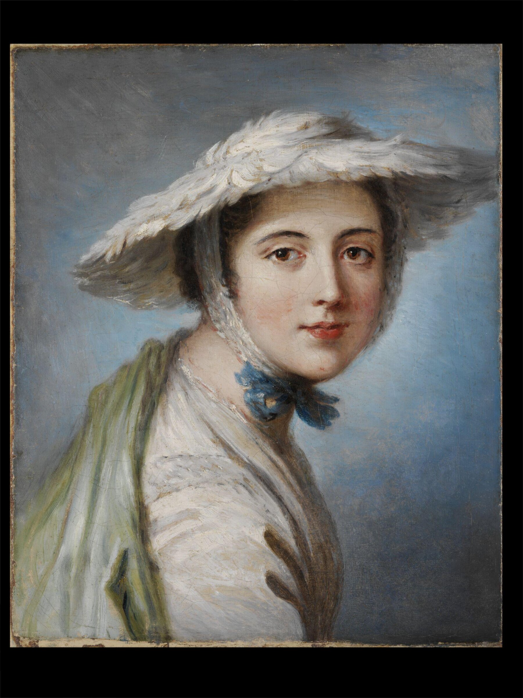 Head of a Girl Wearing a White Hat, William Hoare, ca.1760-70