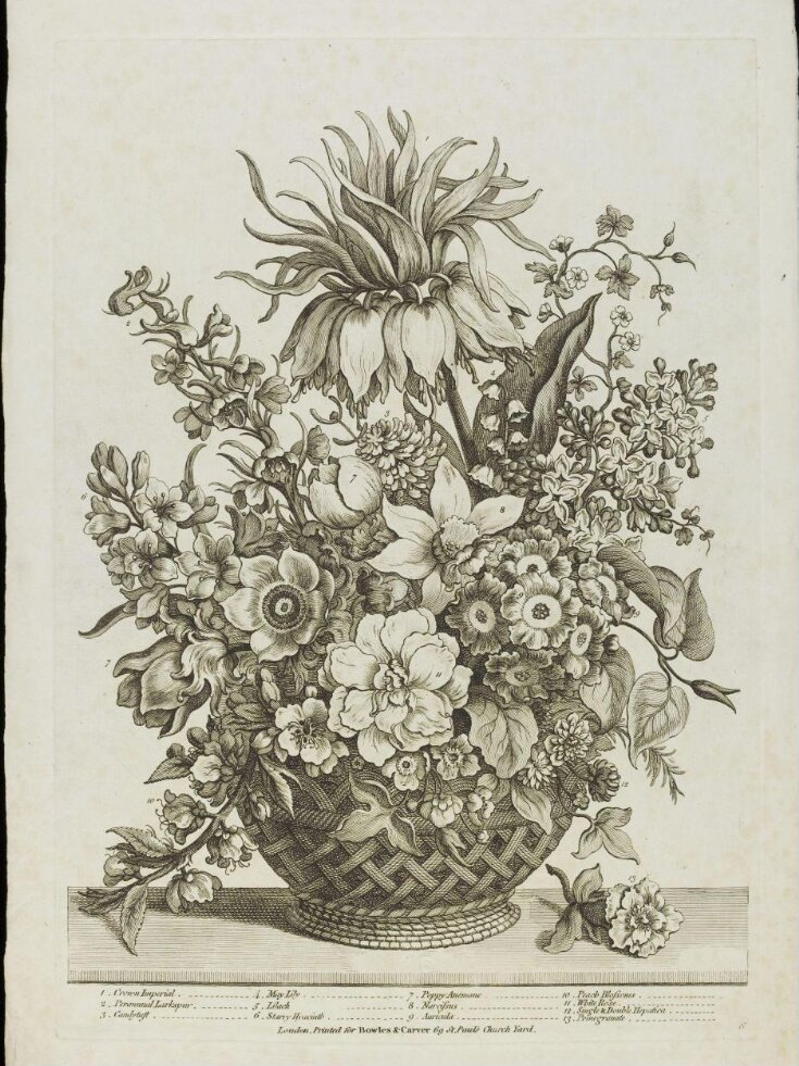 A Select Collection of the most beautiful Flowers, Drawn after Nature by A. Heckell; disposed in their proper Order in Baskets: Intended either for Ornament or the Improvement of Ladies in Drawing and Needlework top image