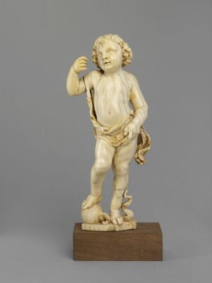 Putto standing on a globe with a serpent (Christ Child), ca. 1650