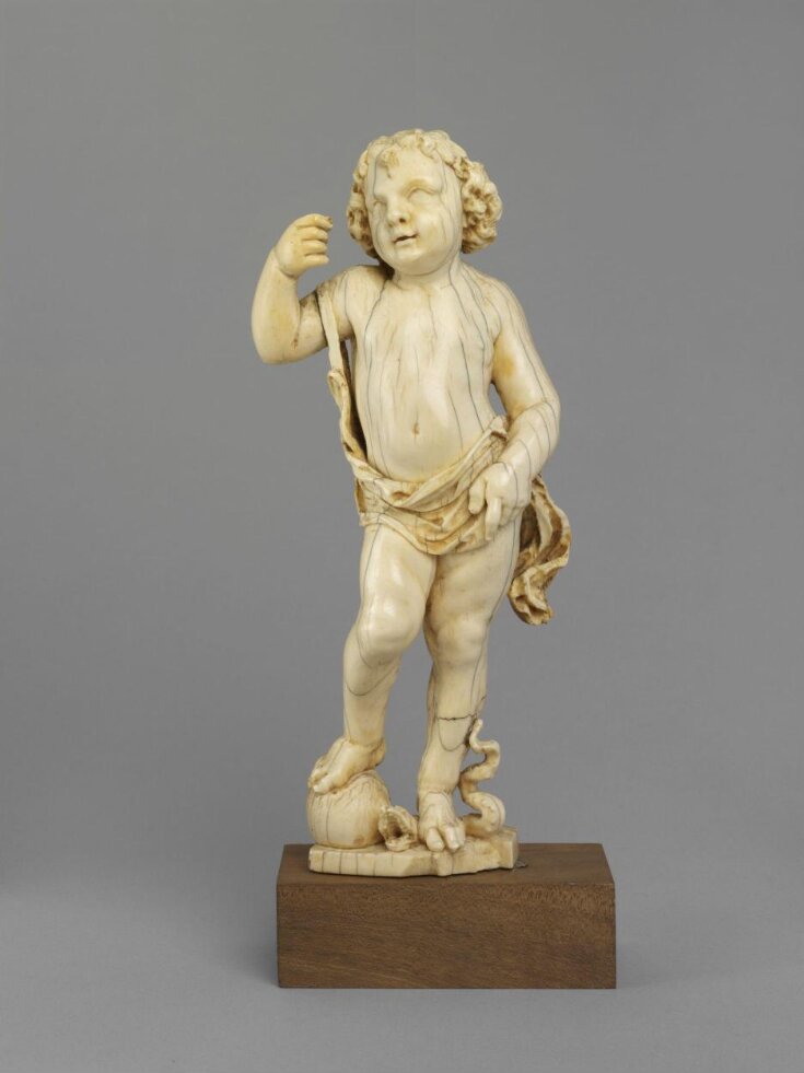 Putto standing on a globe with a serpent (Christ Child) top image