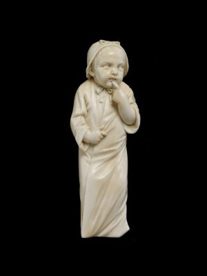 Small girl with finger at her mouth, Johann Christian Ludwig von Lücke, ca. 1753 - ca. 1755