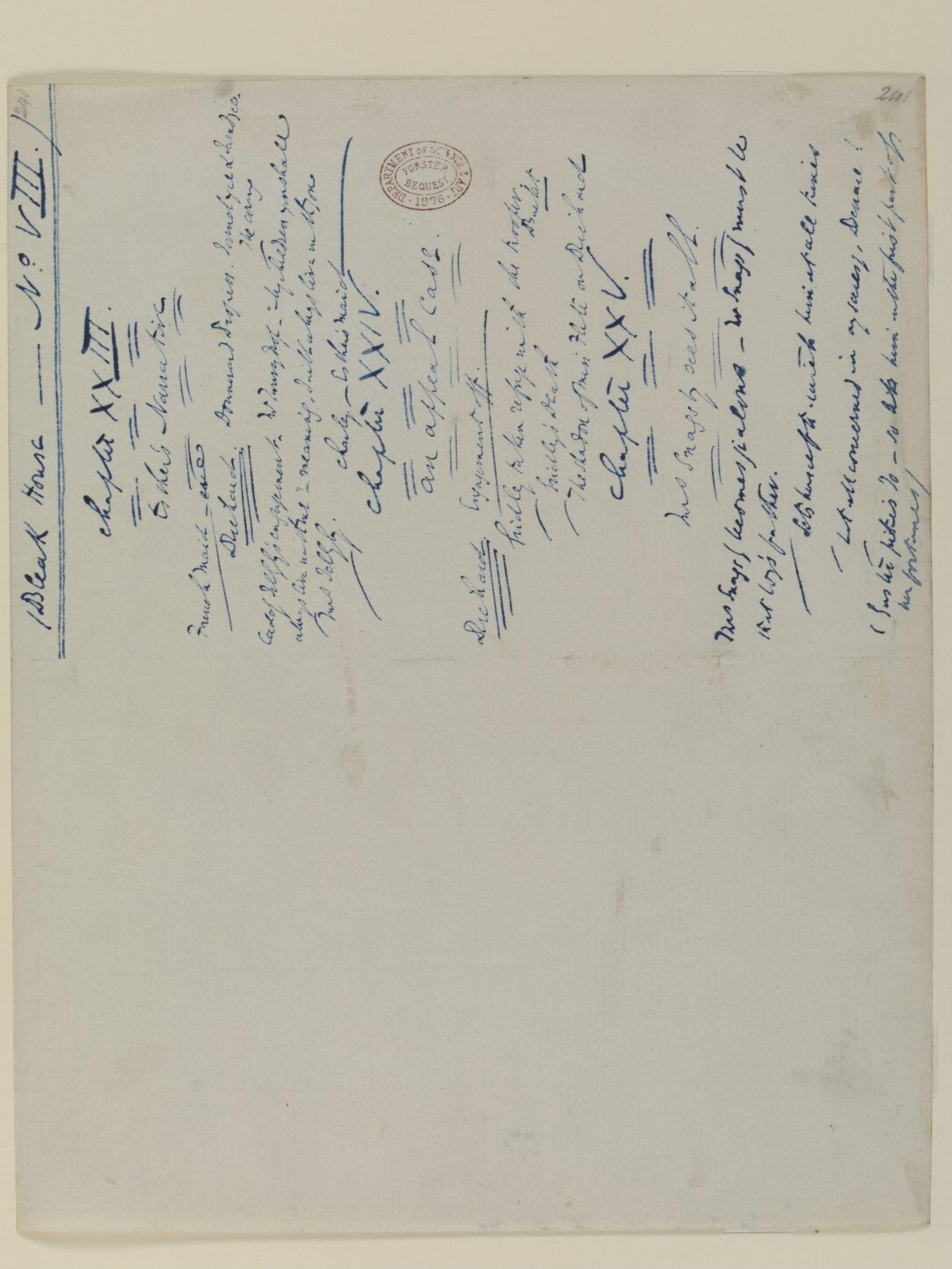 Original manuscript of Bleak House and the East Wind, by Charles Dickens, vol. 4