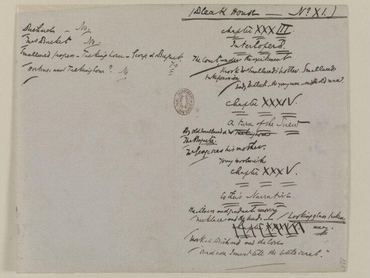 Original manuscript of Bleak House and the East Wind, by Charles Dickens, vol. 5 top image