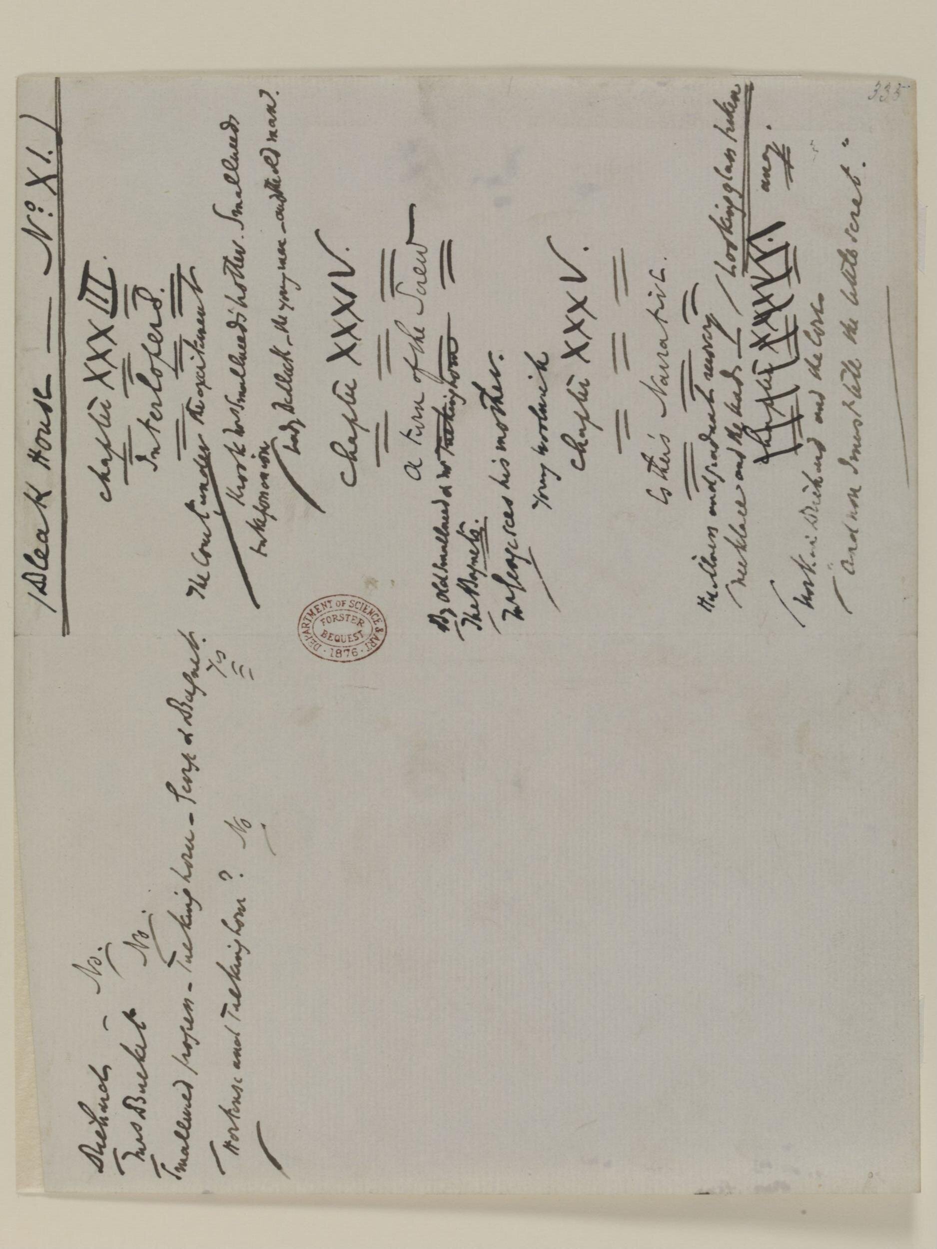 Original manuscript of Bleak House and the East Wind, by Charles Dickens, vol. 5